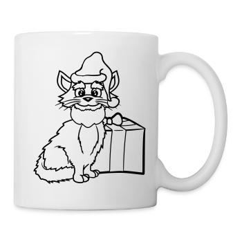 Cadeau de Noël d’hiver pour chat du Père Noël - Mug blanc - blanc - Droite