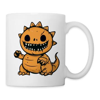 Dinosaurier stegosaurus Halloween Comic Lustig - Tasse - Weiß - Rechts