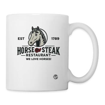 Drôle de design de restaurant « Horse Steak » Satire - Mug blanc - blanc - Droite