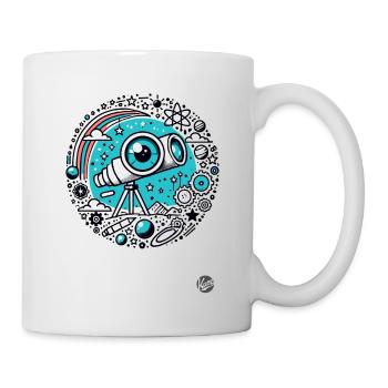 Astronomie Design "Auge der Astronomie" Teleskop - Tasse - Weiß - Rechts