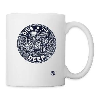 Tiefsee Design "Tauche in die Tiefe" Unterwasser - Tasse - Weiß - Rechts