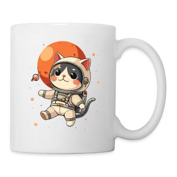 Katze, Weltraum, Astronaut, Weltall, Kawaii - Tasse - Weiß - Rechts