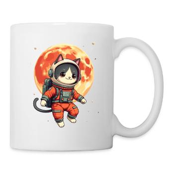 Katze, Weltraum, Astronaut, Weltall, Kawaii - Tasse - Weiß - Rechts