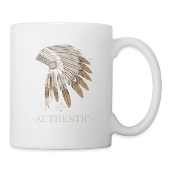 Authentic Indianer Ureinwohner von Amerika - Tasse - Weiß - Rechts