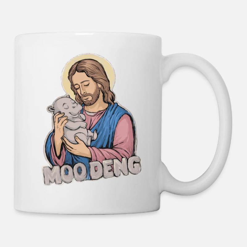 Hippo Baby Moo Deng Tierfreund Geschenkidee - Tasse - Weiß