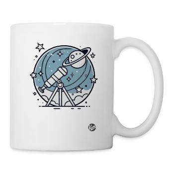Observing stars and planets with a telescope - Mug - white - Right