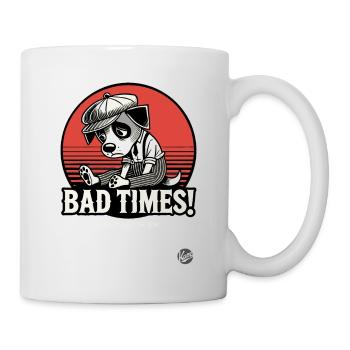 Bad Times, sad vintage retro cartoon dog - Mug - white - Right