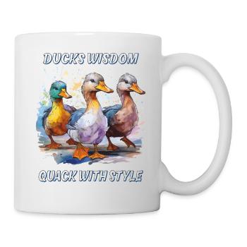 DUCKS WISDOM QUACK WITH STYLE - Tasse - Weiß - Rechts