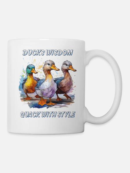 DUCKS WISDOM QUACK WITH STYLE - Tasse - Weiß