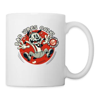 Bad Vibes Only, Vintage 1920s Old School Cartoon - Mug - white - Right