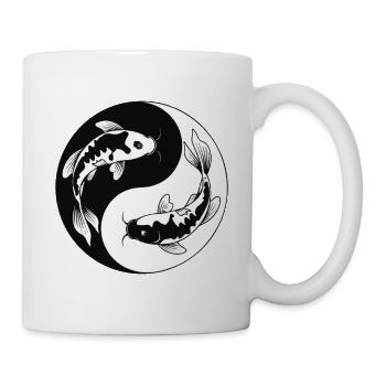 Ying et Yang Koi Carpe Japon Cadeaux - Mug blanc - blanc - Droite