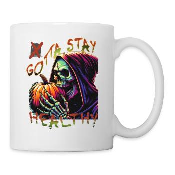 Grim Reaper Halloween Health Pumpkin - Mug - white - Right