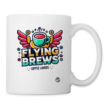 Flying coffee with wings for coffee lovers - Mug - white - Right