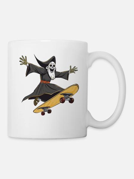 SENSENMANN SKATEBOARD - Tasse - Weiß