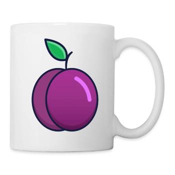 Pflaume Kostüm Verkleidung Obst Faschingskostüm - Tasse - Weiß - Rechts