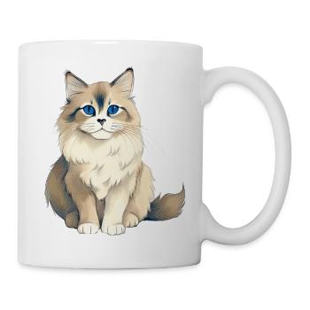 Elegante Katzen Rasse - Tasse - Weiß - Rechts