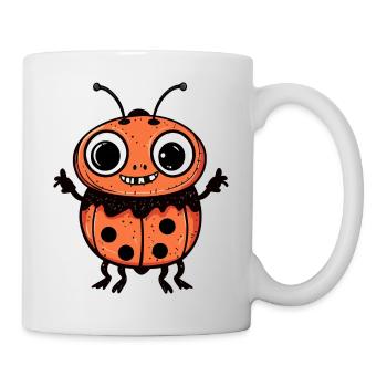 Marienkäfer Halloween Comic Lustig - Tasse - Weiß - Rechts