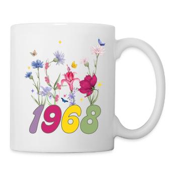 Year of birth 1968 wildflowers - Mug - white - Right