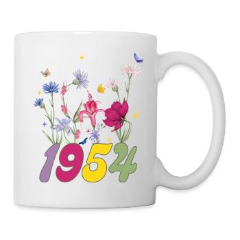 Year of birth 1954 wildflowers - Mug - white - Right