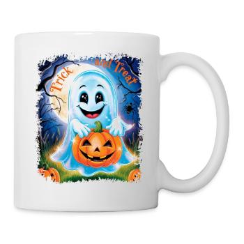 Trick and Treat halloween ghost funny - Mug - white - Right