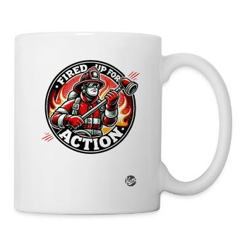 Ready for action, the firefighter - Mug - white - Right