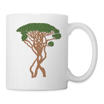 arbre, pin de Capri, pin, vert, marron, conifère - Mug blanc - blanc - Droite