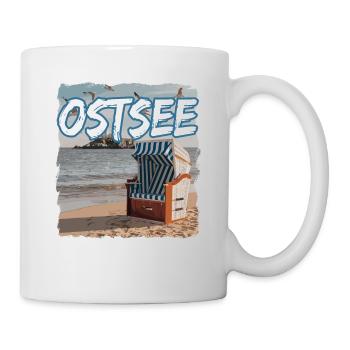 Ostsee Strandkorb - Tasse - Weiß - Rechts