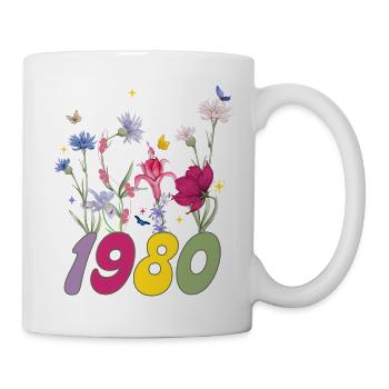 Year of birth 1980 wildflowers - Mug - white - Right