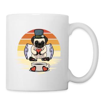 Pug Dog Dogs Good Morning Coffee - Mug - white - Right