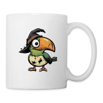 Toucan oiseau Halloween bande dessinée drôle - Mug blanc - blanc - Droite