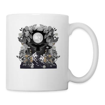 mystical raven raven crow crows halloween bird - Mug - white - Right
