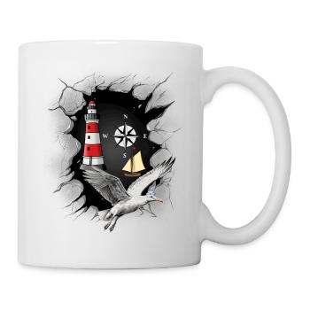 Seagull Lighthouse Compass Lighthouses Seagulls - Mug - white - Right