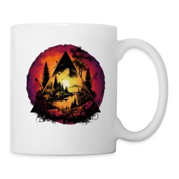 mystisch Natur Wald Naturliebhaber Sonnenuntergang - Tasse - Weiß - Rechts