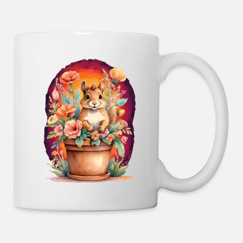 Kinder Kind Eichhörnchen Blumen Märchen Baby - Tasse - Weiß