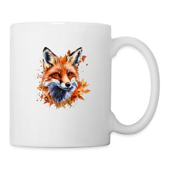Herbst-Aquarell-Fuchs - Tasse - Weiß - Rechts