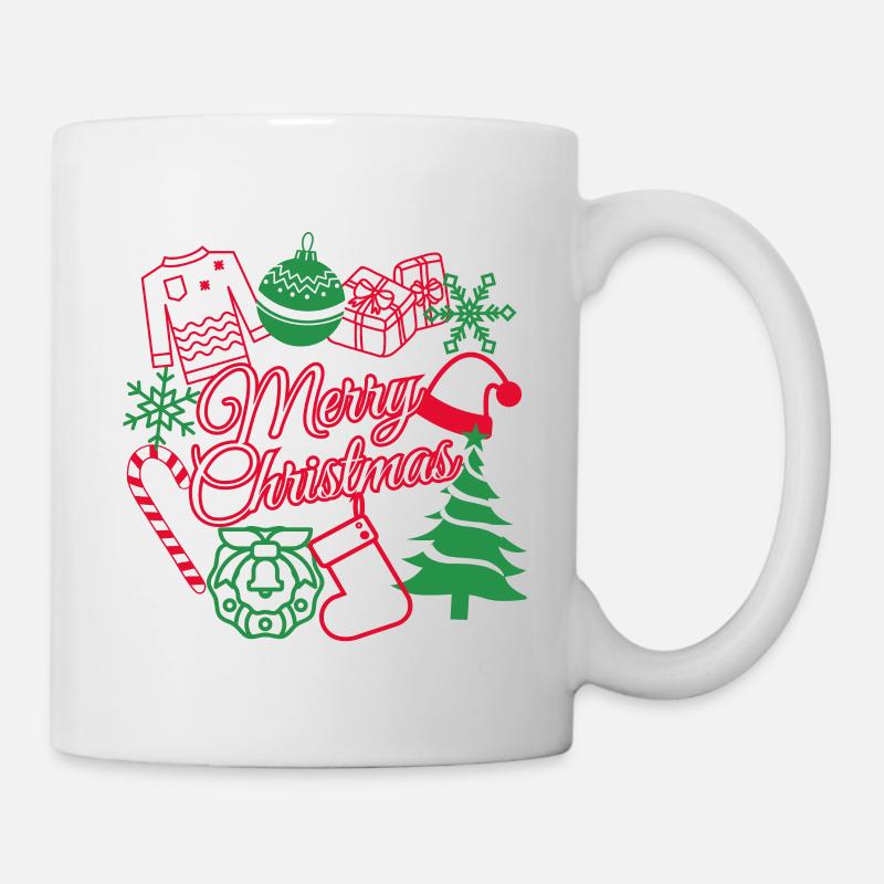 Colourful Merry Christmas - Mug - white