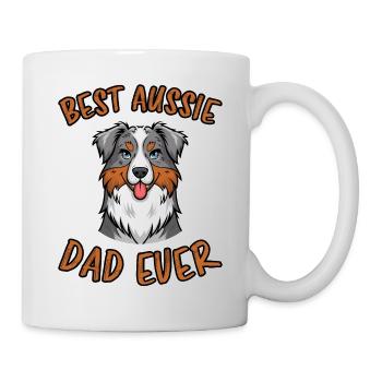 Australian Shepherd Papa Lustiges Aussie Geschenk - Tasse - Weiß - Rechts