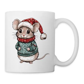 Bande dessinée de Noël souris - Mug blanc - blanc - Droite