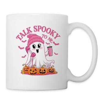 Halloween Ghost Funny Talk Spooky To Me - Tasse - Weiß - Rechts