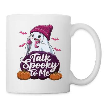 Halloween Ghost Funny Talk Spooky To Me - Tasse - Weiß - Rechts