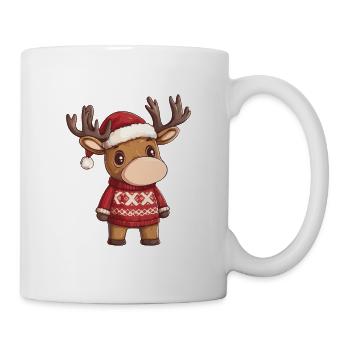 Elch Weihnachten Comic - Tasse - Weiß - Rechts
