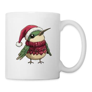 Kolibri Vogel Weihnachten Comic - Tasse - Weiß - Rechts