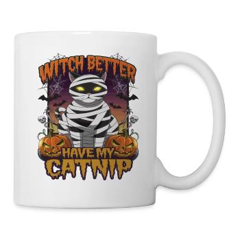 Halloween Cat Forget Candy Give Me A Cat - Tasse - Weiß - Rechts