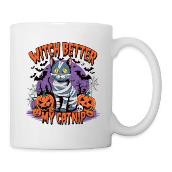 Halloween Cat Forget Candy Give Me A Cat - Tasse - Weiß - Rechts