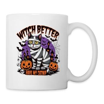 Halloween Cat Forget Candy Give Me A Cat - Mug - white - Right