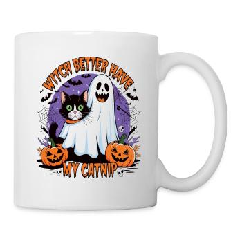 Halloween Cat Forget Candy Give Me A Cat - Mug - white - Right