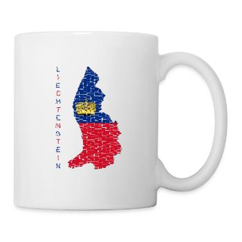 Liechtenstein Karte Flagge Vaduz Design - Tasse - Weiß - Rechts