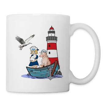 Girl Lighthouse Maritime Boat Sheep Seagull Child - Mug - white - Right