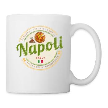 Naples Italie Vésuve et pizza Vintage Souvenir - Mug blanc - blanc - Droite