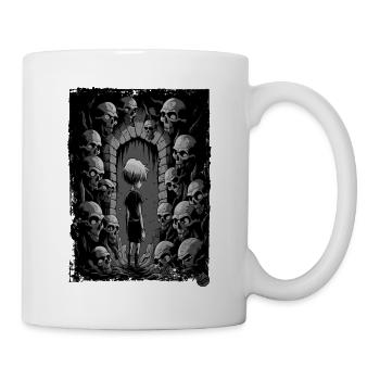 Boy in the dungeon with skulls - Mug - white - Right